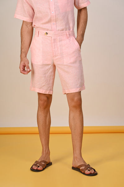 Getaway With Pink Linen Shorts