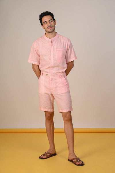 Getaway With Pink Linen Shorts