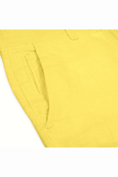 Happy Bay Pastel Yellow Linen Shorts – Comfortable and stylish for beach days. Order today!