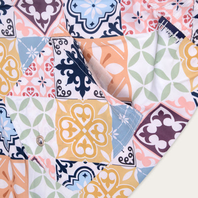 Happy Bay Swimwear  Multicolor printed swim shorts for a stylish beach day. Get them today!