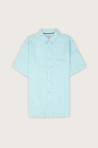 Blue glass breeze Linen Shirt