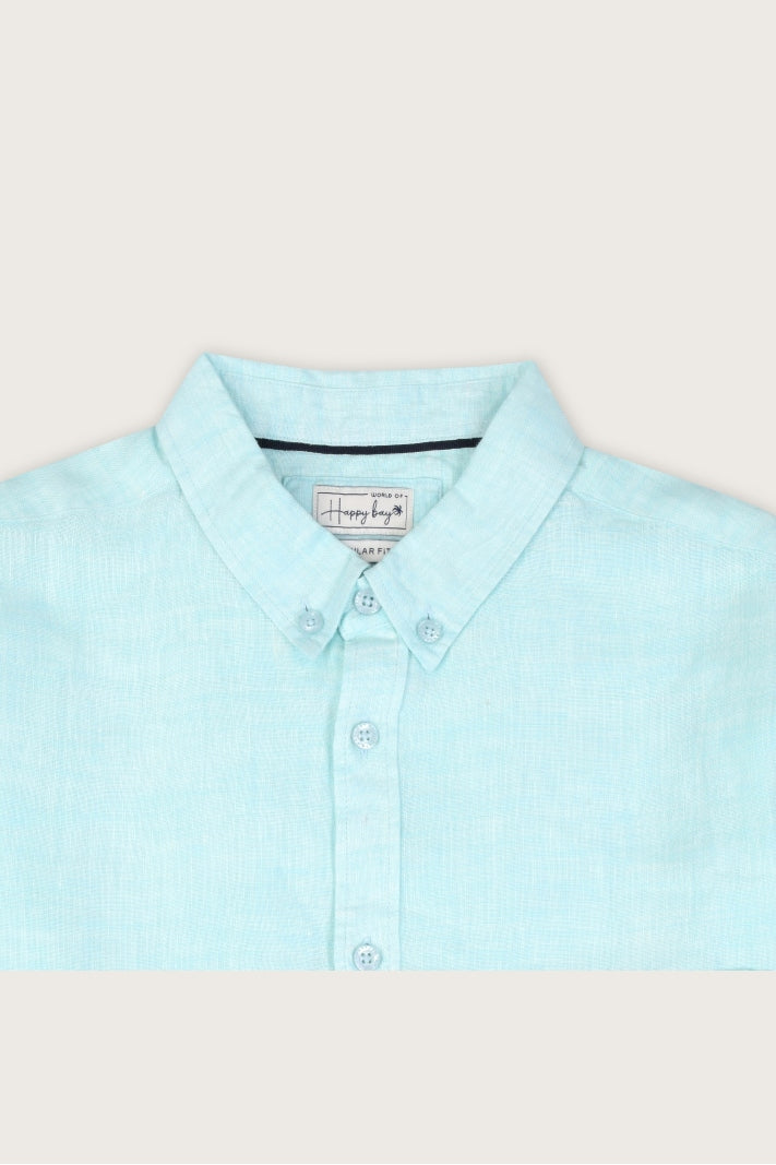 Blue glass breeze Linen Shirt