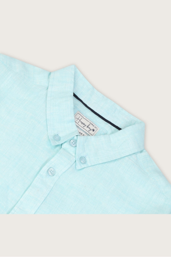 Blue glass breeze Linen Shirt