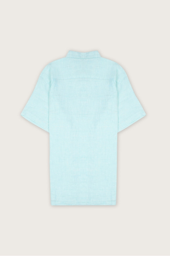 Blue glass breeze Linen Shirt