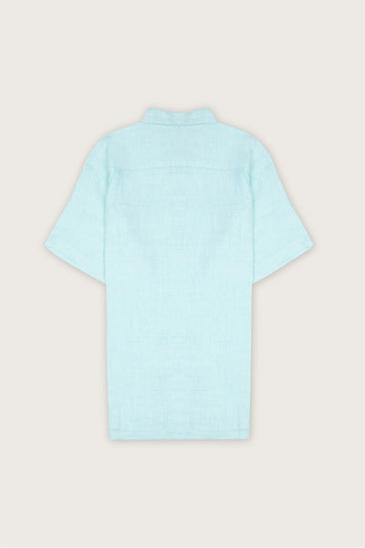 Blue glass breeze Linen Shirt