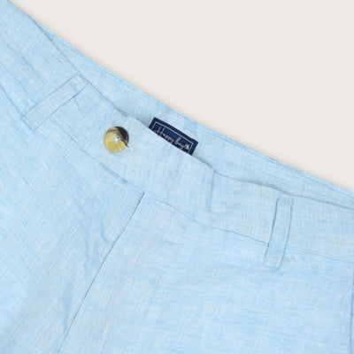 Aquatic Serenity Aquamarine Linen Shorts