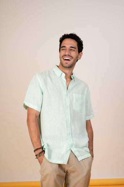 Buy comfortable Beach Escape Green Aqua Glass shirt from Happy Bay
