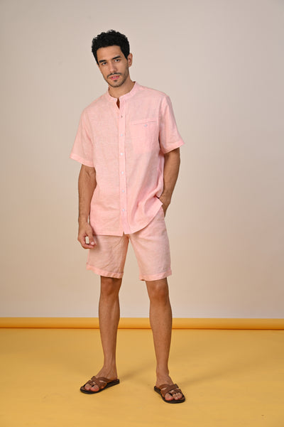 Shop Happy Bay Enjoy The Pink Life linen shirt for a vibrant, playful look
