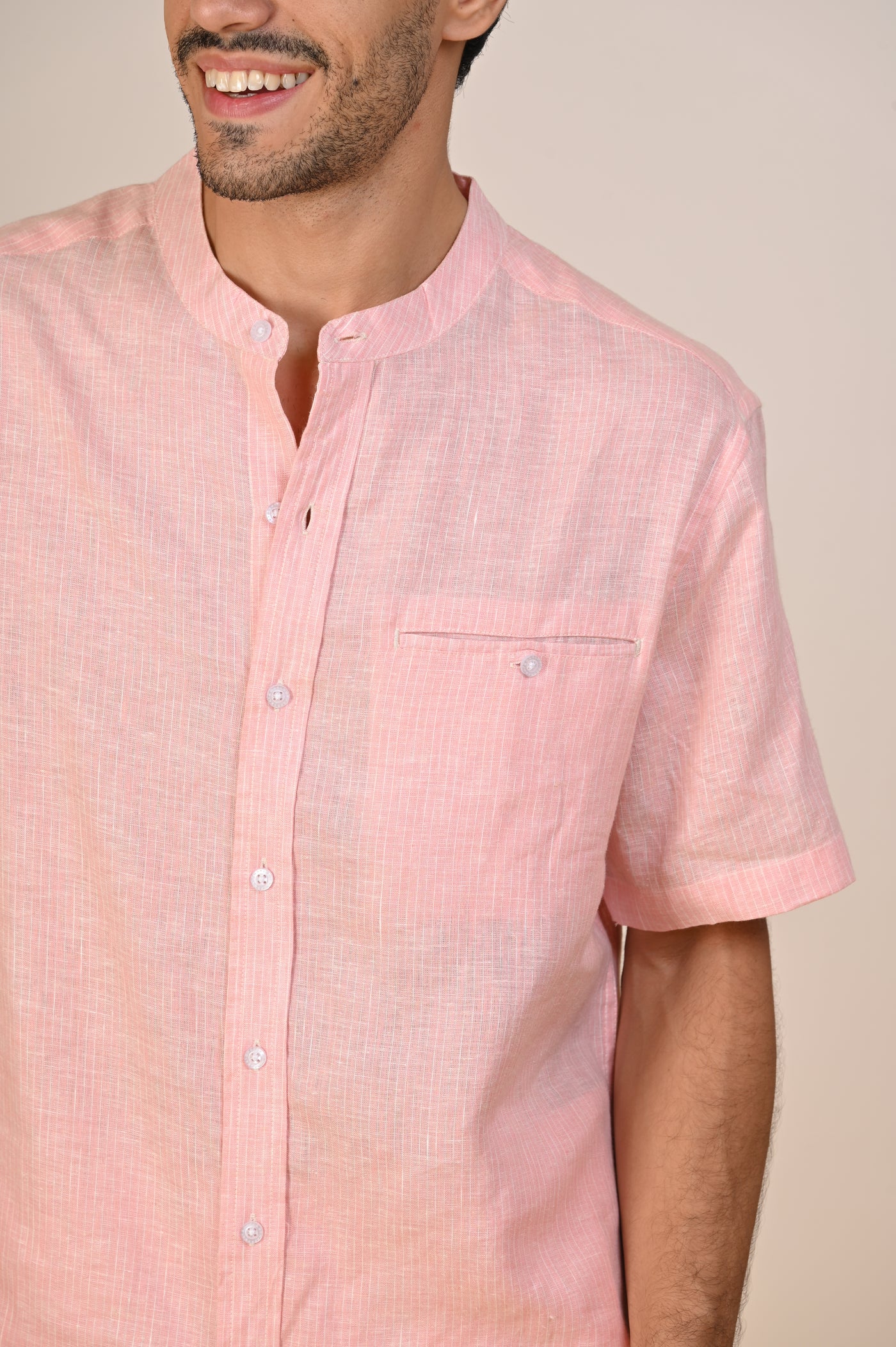 Buy comfortable Enjoy The Pink Life linen shirt from Happy Bay
