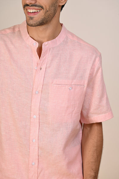 Buy comfortable Enjoy The Pink Life linen shirt from Happy Bay
